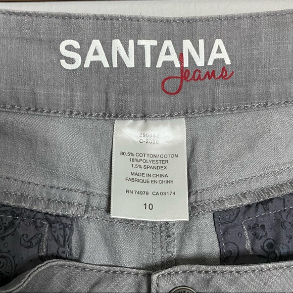 Santana Jeans Women's Gray Midi Shorts - Picture 2 of 5
